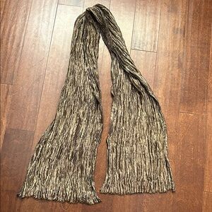 Chic Crinkled Scarf in a Semi Sheer Metallic Bronze, Perfect over a Formal Dress